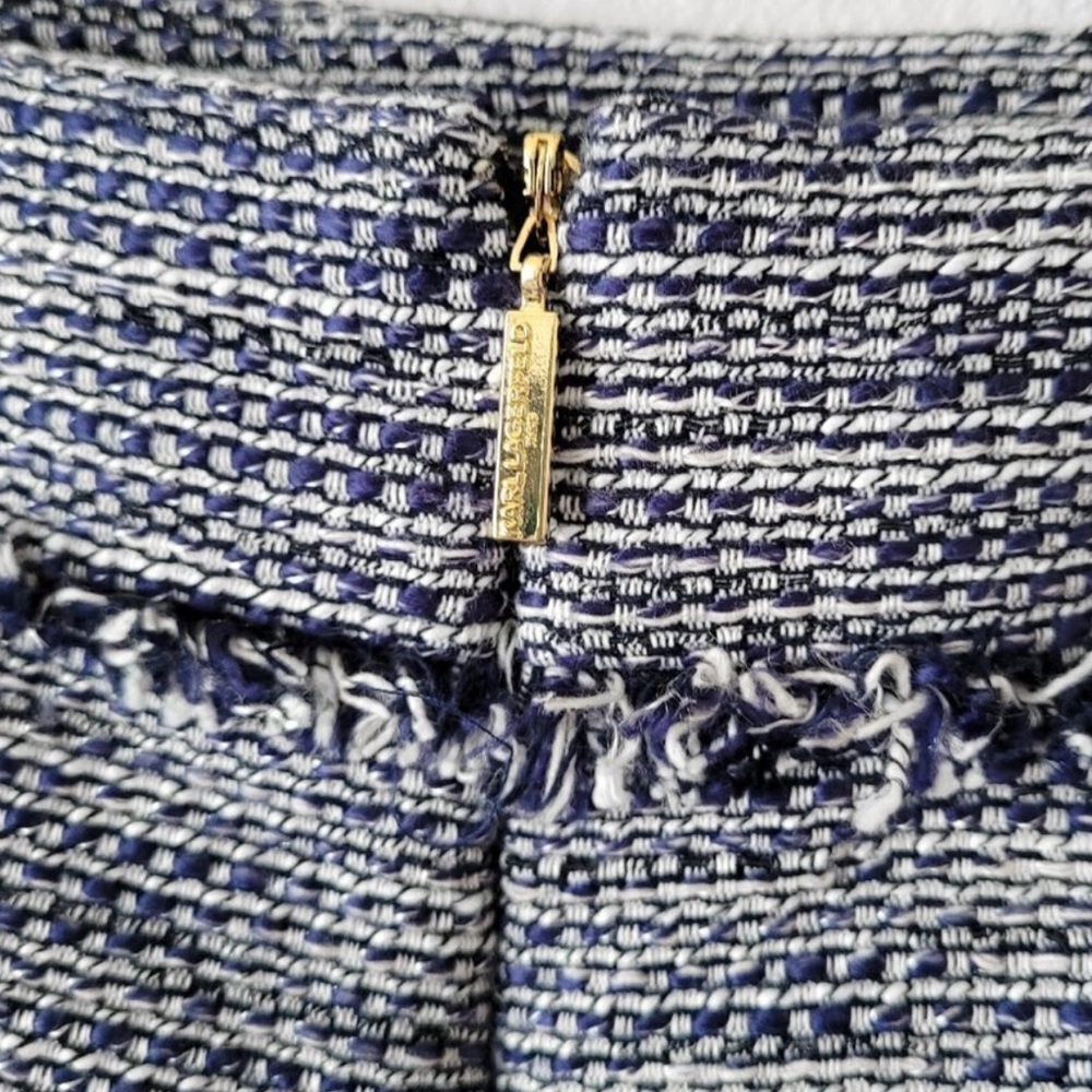 Karl Lagerfeld Pencil Skirt Womens 8
Blue Tweed Woven Fringe - Picture 8 of 10
